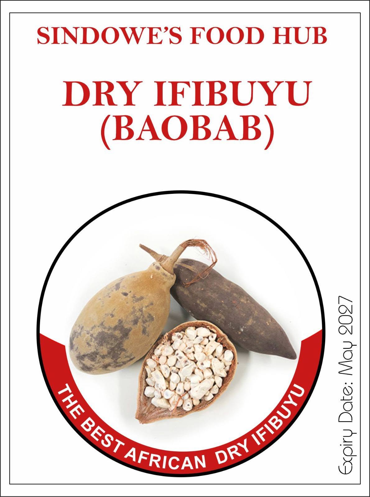 Dried Baobab Fruit (Amabuyu) - 6 Whole Pods/per Pack - Zambian African Superfruit