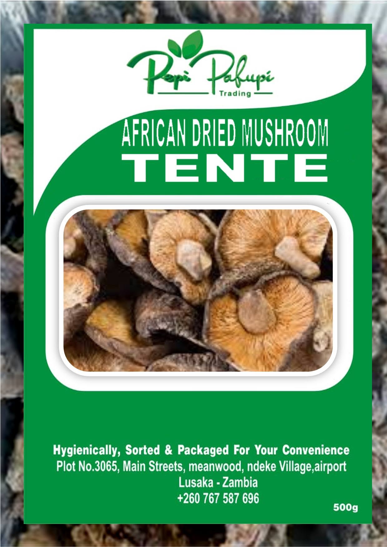 Dried African Mushrooms (Tente) - 1Kg Authentic Zambian Natural Wild Mushrooms