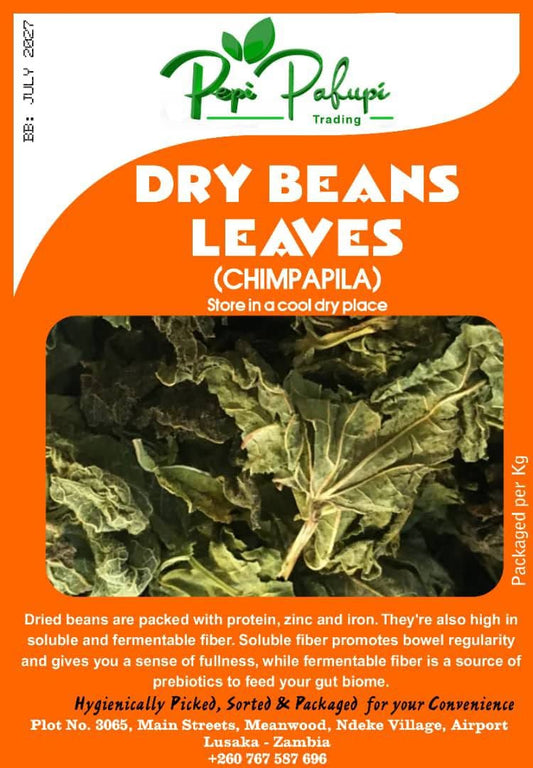 African Dried Bean Leaves - 1 Kg Zambian Ifisashi / Chimpapila