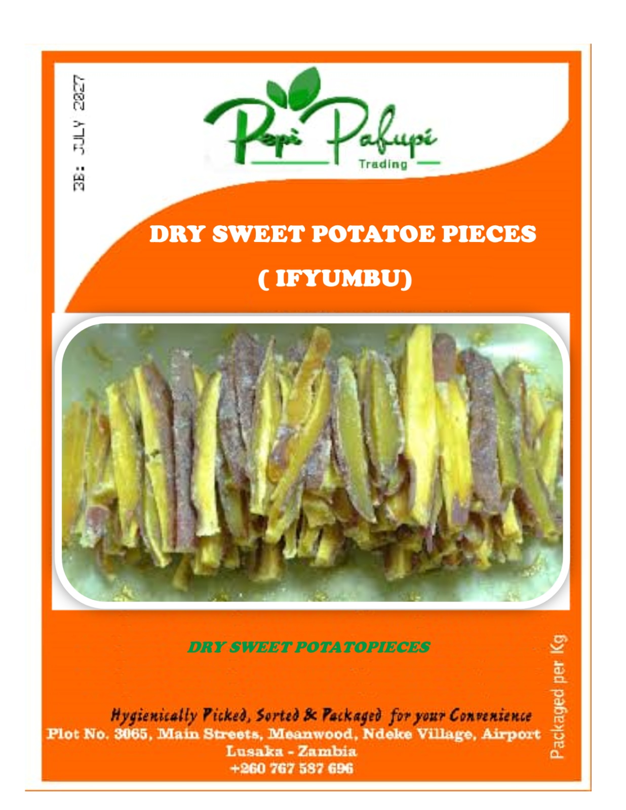 African Dried Sweet Potatoes 1kg | Zambian Sweet Potato Slices