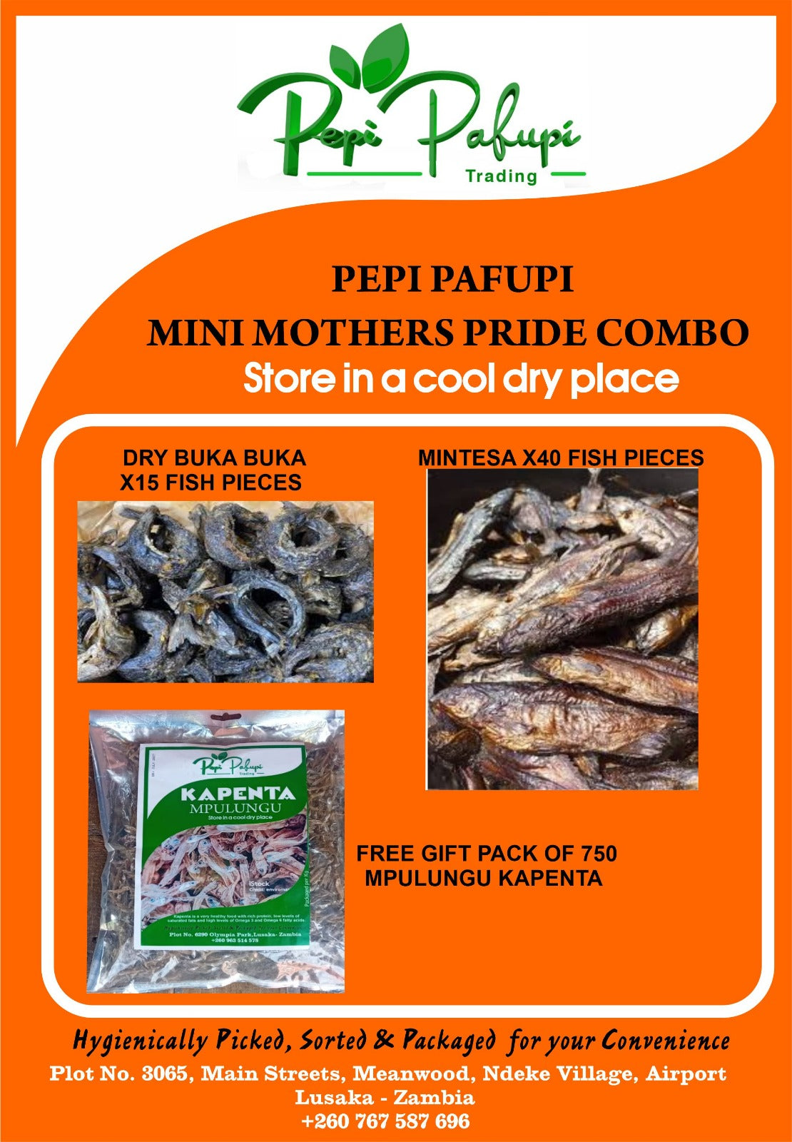 Pepi Pafupi Mothers Pride Fish Mix Combo | 15 Buka + 40 Mintesa + FREE 1kg Mpulungu Kapenta