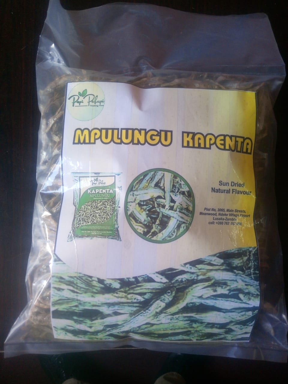 Sun-dried Mpulungu kapenta from Lake Tanganyika, Zambia, 1kg pack

