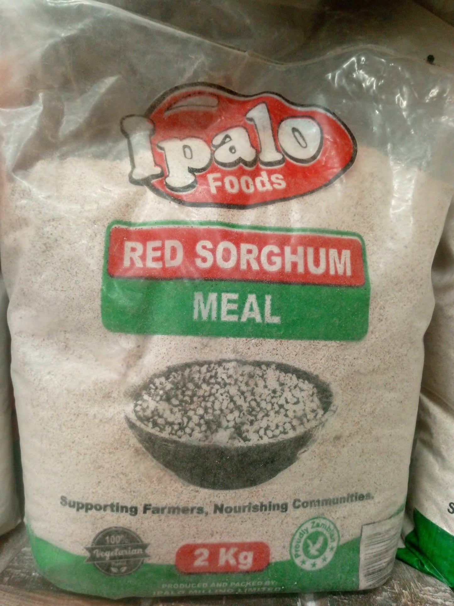 African Red Sorghum Meal Flour - 2kg Zambian Whole Grain Sorghum Flour