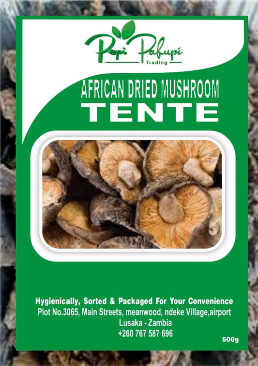 Dried African Mushrooms (Tente) - 1Kg Authentic Zambian Natural Wild Mushrooms