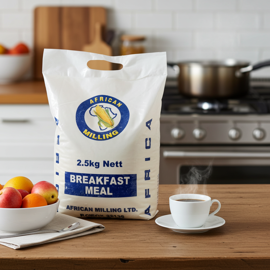 Zambian white maize breakfast mealie meal, 2.5kg bag